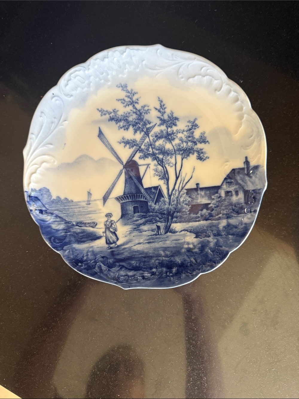 Blue and White Delft-Style Decorative Plate